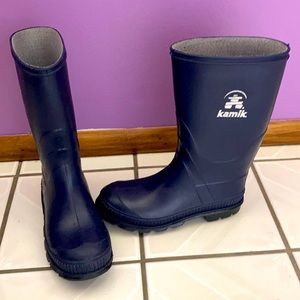 Kids Navy Kamik Rain Boots - like New!!